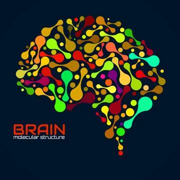 Human brain of molecular structure, idea for your design, vector illustration Stock Illustration