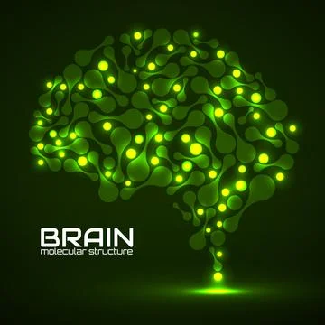 Human brain of molecular structure, idea for your design, vector illustration Stock Illustration