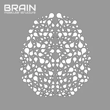 Human brain of molecular structure, idea for your design, vector illustration Stock Illustration