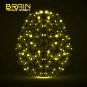 Human brain of molecular structure, idea for your design, vector illustration Stock Illustration