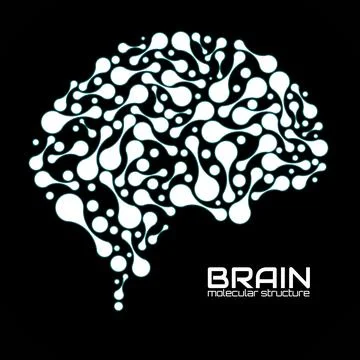 Human brain of molecular structure, idea for your design, vector illustration Stock Illustration