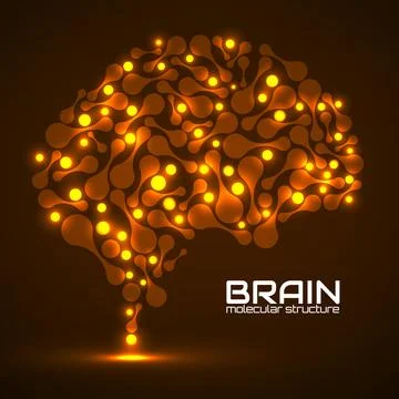 Human brain of molecular structure, idea for your design, vector illustration Stock Illustration