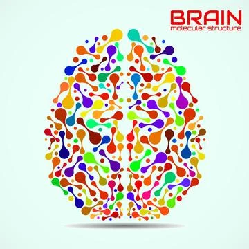Human brain of molecular structure, idea for your design, vector illustration Stock Illustration