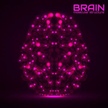 Human brain of molecular structure, idea for your design, vector illustration Stock Illustration
