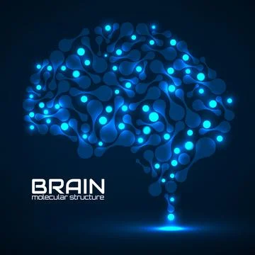 Human brain of molecular structure, idea for your design, vector illustration Stock Illustration