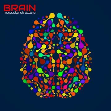 Human brain of molecular structure, idea for your design, vector illustration Stock Illustration