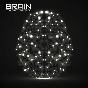 Human brain of molecular structure, idea for your design, vector illustration Stock Illustration