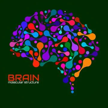 Human brain of molecular structure, idea for your design, vector illustration Stock Illustration