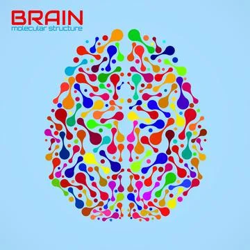 Human brain of molecular structure, idea for your design, vector illustration Stock Illustration