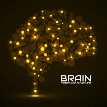 Human brain of molecular structure, idea for your design, vector illustration Stock Illustration