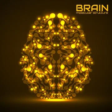 Human brain of molecular structure, idea for your design, vector illustration Stock Illustration