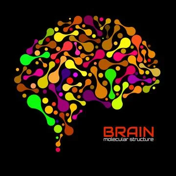 Human brain of molecular structure, idea for your design, vector illustration Stock Illustration