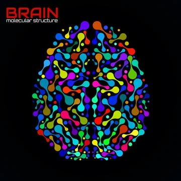 Human brain of molecular structure, idea for your design, vector illustration Stock Illustration