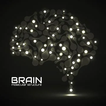 Human brain of molecular structure, idea for your design, vector illustration Stock Illustration