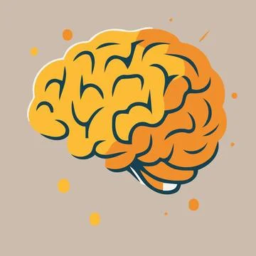 Human brain nervous system logo 스톡 일러스트