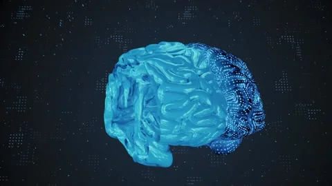 Human brain with neural activity on technological background Stock Footage 155044545