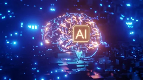 Human Brain / Neural Network / Artificial Intelligence Video stock 220171956