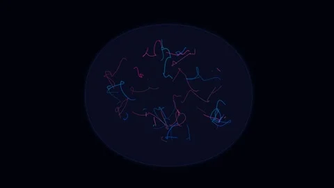 Human Brain Neural Network with Glowing Synapses and Pulsing Pink Blue Elec.. Stock Footage 346611874