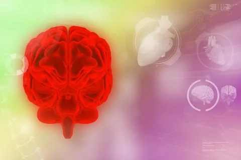 Human brain, neurology analyzing concept - very detailed electronic background イラスト素材