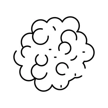 Human brain neuron cell connection system line art Stock Illustration