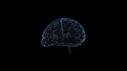 Human brain with neuronal impulses. Spinning. Stock Footage 77320142