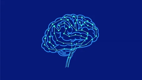 Human Brain Neurons Low Polygon Mesh 2D Animation Stock Footage 117025607