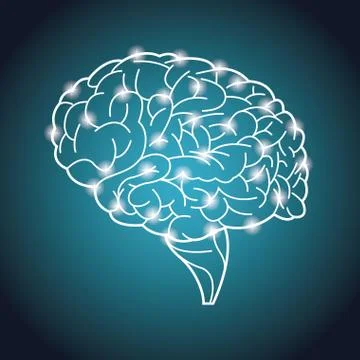 Human brain organ process neurons Ilustración de archivo