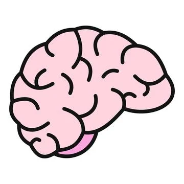 Human brain organ thinking process anatomy illustration Illustrazione stock
