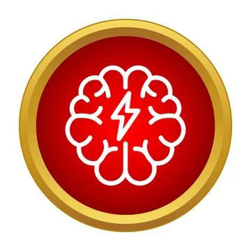 Human brain outline creating new idea lightning Stock Illustration