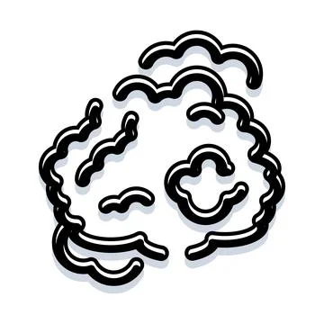 Human brain outline doodle drawing mind thinking Stock Illustration