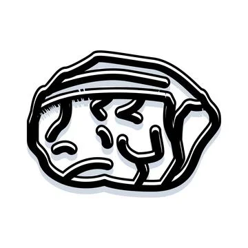 Human brain outline doodle thinking on white background Stockillustratie