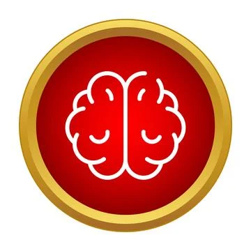 Human brain outline icon idea intelligence concept Stock Illustration