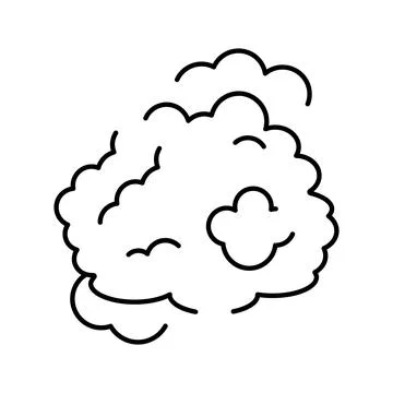 Human brain outline icon representing thought and intelligence Illustrazione stock