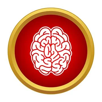 Human brain outline icon representing intelligence and knowledge Stock Illustration