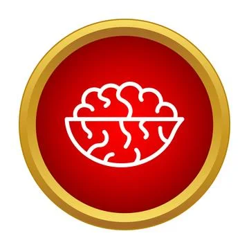 Human brain outline icon representing intelligence and knowledge Stockillustratie
