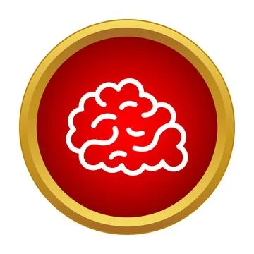 Human brain outline icon representing intelligence and mind Illustrazione stock