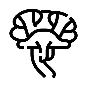 Human brain outline icon representing neurology and thinking Stock-Illustration