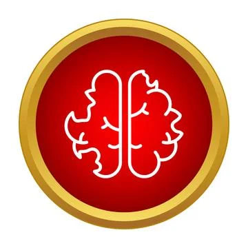 Human brain outline icon symbolizing intelligence and mind Stock Illustration