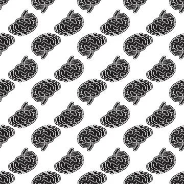 Human brain pattern seamless vector Stock Illustration
