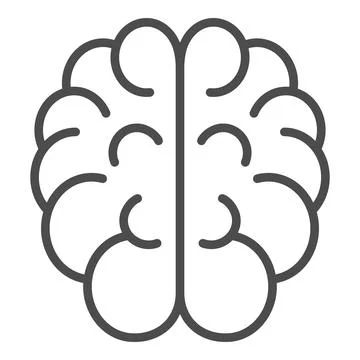 Human brain pixel perfect editable stroke vector Stock Illustration