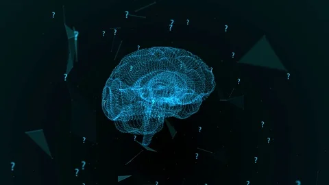 The human brain from the plexus. Blue abstract futuristic science and technology Stock Footage 81084051