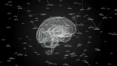 The human brain. Plexus with numbers. Beautiful background. The concept of Видео 81085030