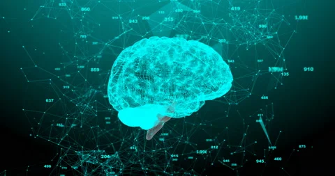 The human brain. Plexus with numbers. Beautiful background. The concept of Stock Footage 124433082