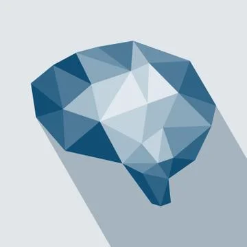 Human brain polygonal geometric concept Illustrazione stock