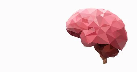 Human brain in polygonal style 스톡 일러스트