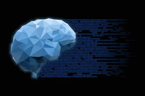 Human brain in polygonal style Stock Illustration