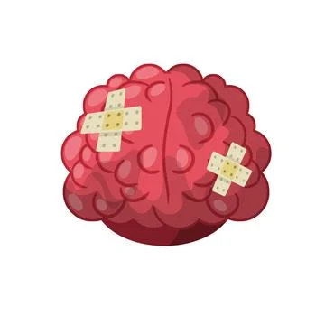 Human brain. Problems with mind and memory. Stock Illustration