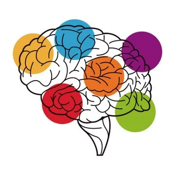 Human brain process functions image Stock Illustration