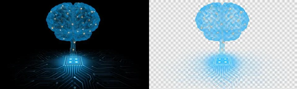 Human brain on processor Stock Photos