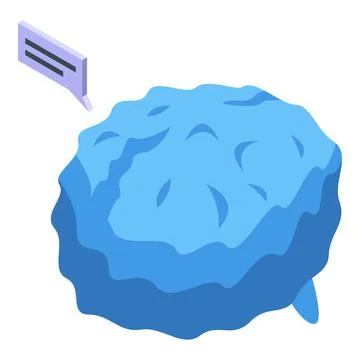 Human brain receiving information through speech bubble Stock Illustration